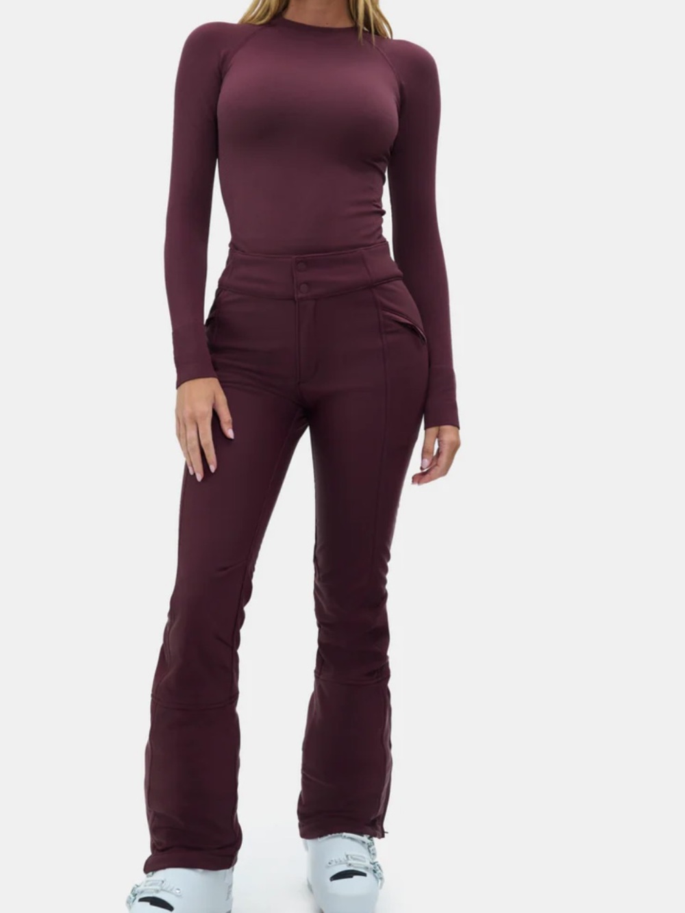NWT HALFDAYS EMMA soft shell Burgundy Ski Pants S - glazed cherry color - Picture 5 of 12